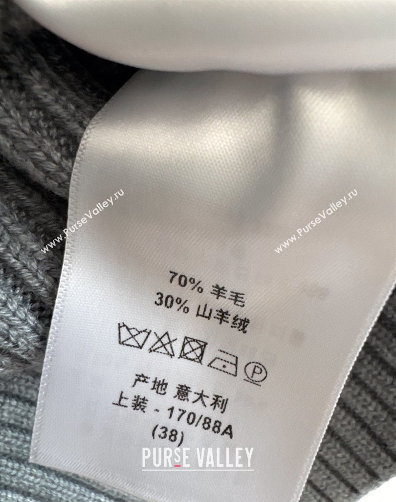 Dior Logo Knit Vest with Zip Grey 2024 1025 (QI-241025012)