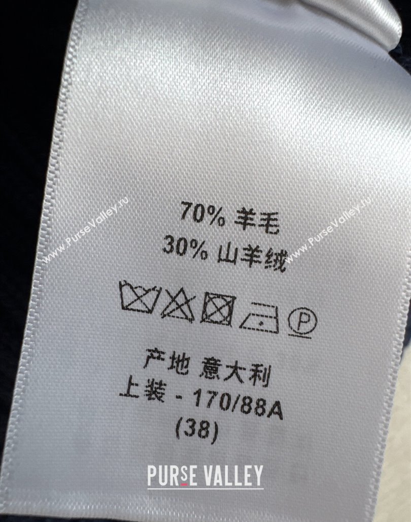 Dior Logo Knit Vest with Zip Dark Blue 2024 1025 (QI-241025013)