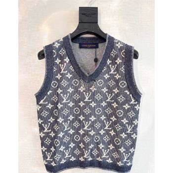 Louis Vuitton Monogram Knit Vest Grey 2024 1025 (QI-241025014)