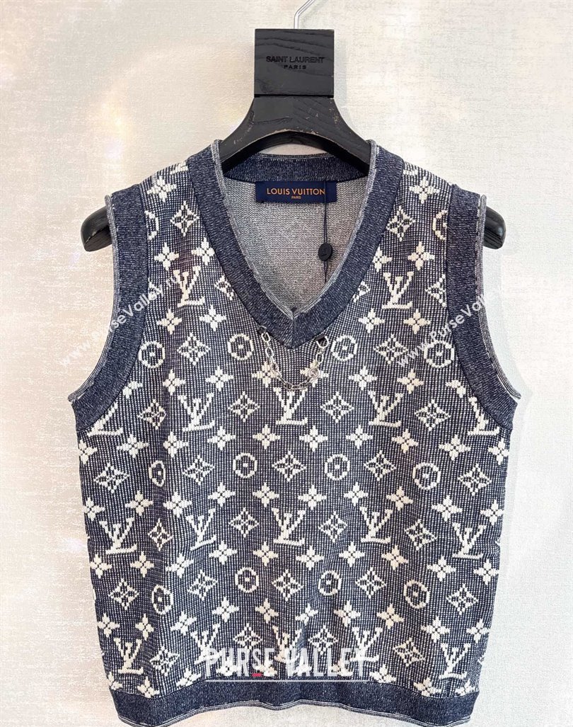 Louis Vuitton Monogram Knit Vest Grey 2024 1025 (QI-241025014)