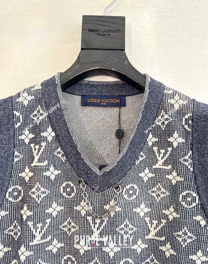 Louis Vuitton Monogram Knit Vest Grey 2024 1025 (QI-241025014)