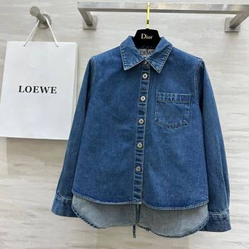 Loewe Denim A-Shaped Shirt with Back Laces Blue 2024 1025 (QI-241025027)