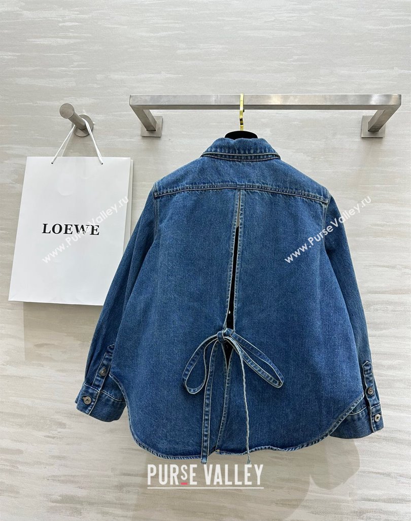 Loewe Denim A-Shaped Shirt with Back Laces Blue 2024 1025 (QI-241025027)