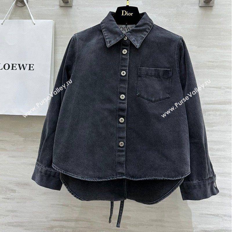 Loewe Denim A-Shaped Shirt with Back Laces Black 2024 1025 (QI-241025029)