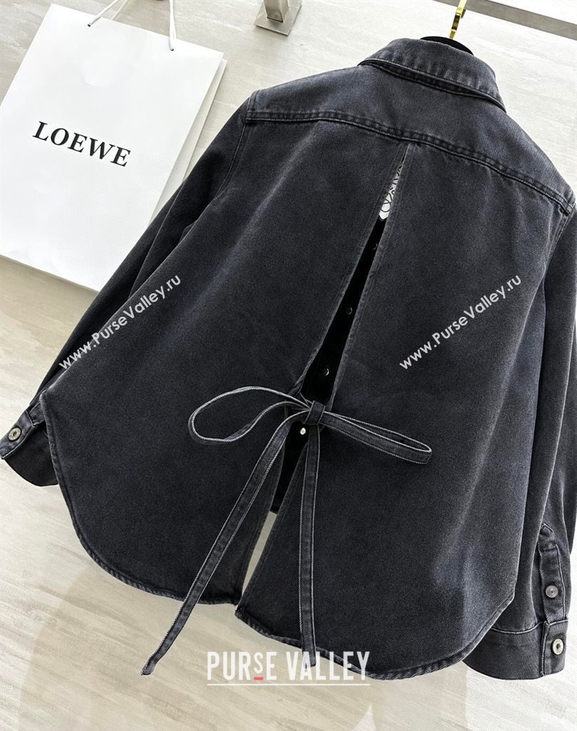 Loewe Denim A-Shaped Shirt with Back Laces Black 2024 1025 (QI-241025029)