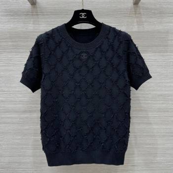 Chanel Quilted Knit Top Black 2024 1025 (QI-241025036)