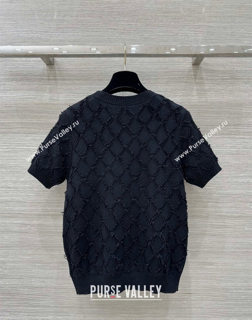 Chanel Quilted Knit Top Black 2024 1025 (QI-241025036)