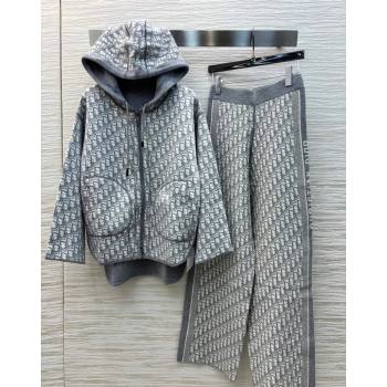 Dior Oblique Jacket and Pants Set Grey 2024 1025 (QI-241025045)