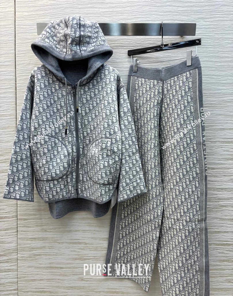 Dior Oblique Jacket and Pants Set Grey 2024 1025 (QI-241025045)