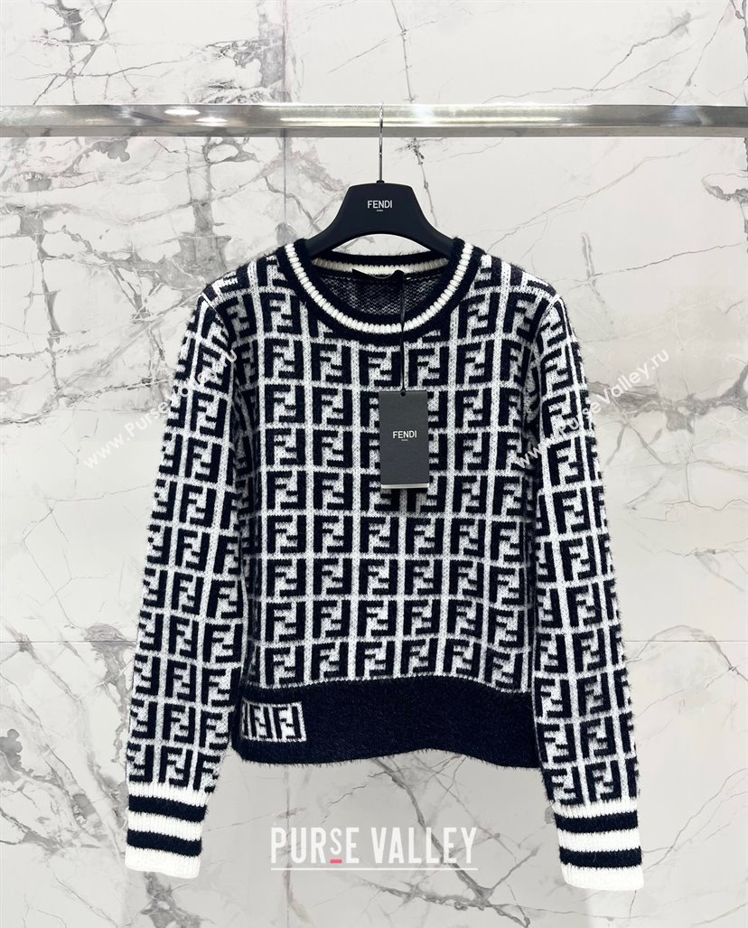 Fendi FF Knit Sweater Black/White 2024 1025 (QI-241025048)