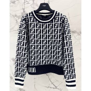 Fendi FF Knit Sweater Black/White 2024 1025 (QI-241025048)