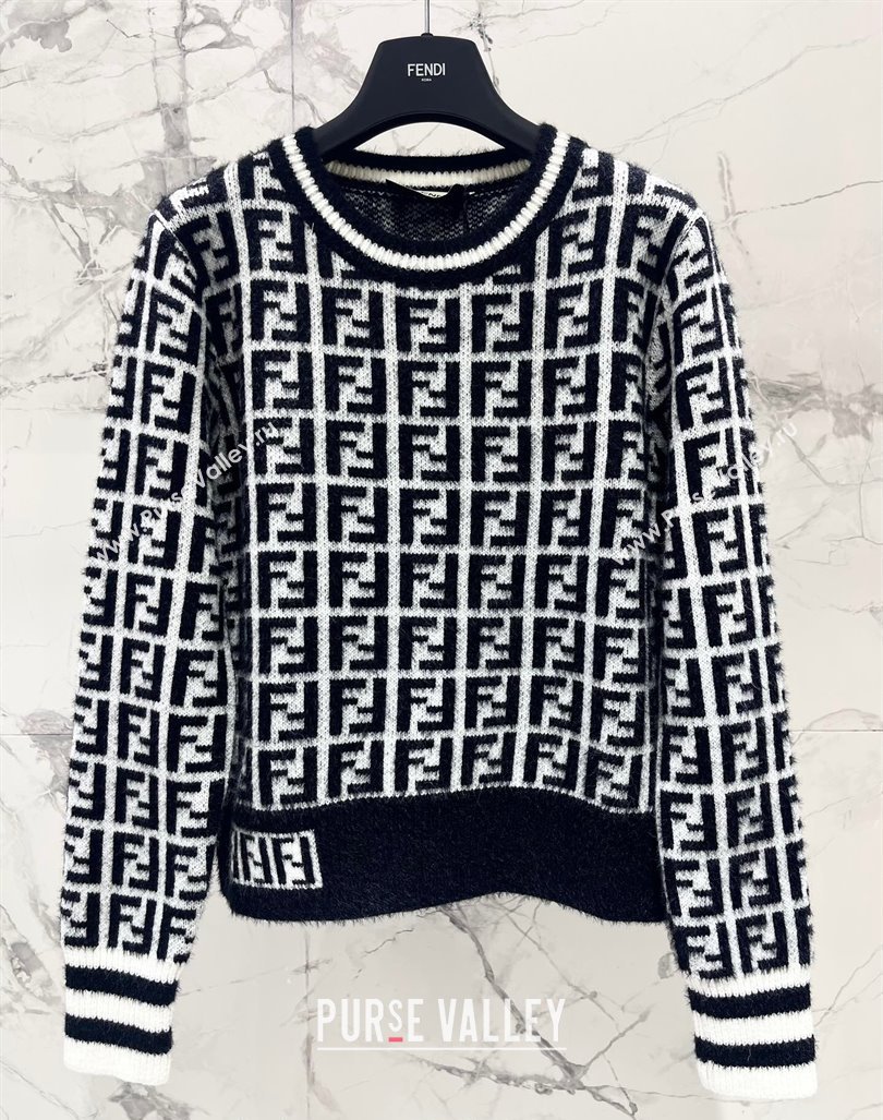 Fendi FF Knit Sweater Black/White 2024 1025 (QI-241025048)