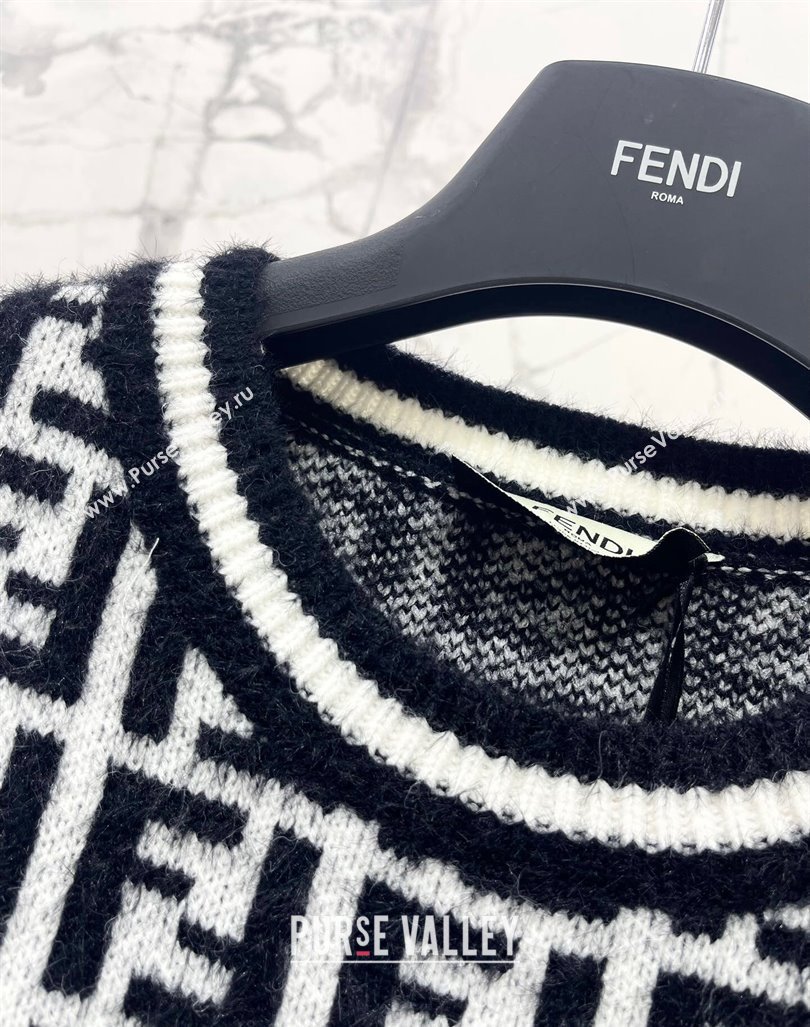 Fendi FF Knit Sweater Black/White 2024 1025 (QI-241025048)