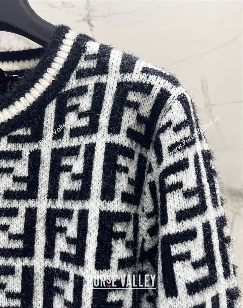 Fendi FF Knit Sweater Black/White 2024 1025 (QI-241025048)