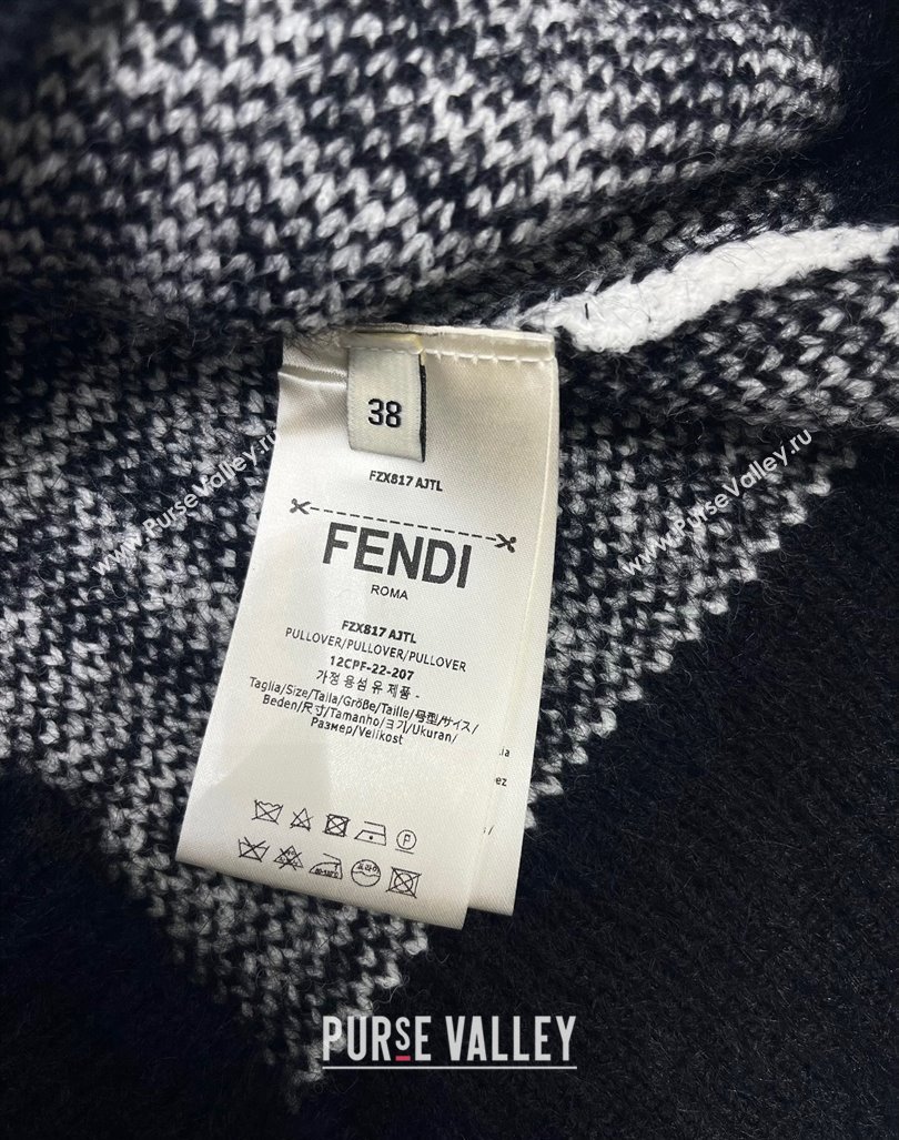 Fendi FF Knit Sweater Black/White 2024 1025 (QI-241025048)