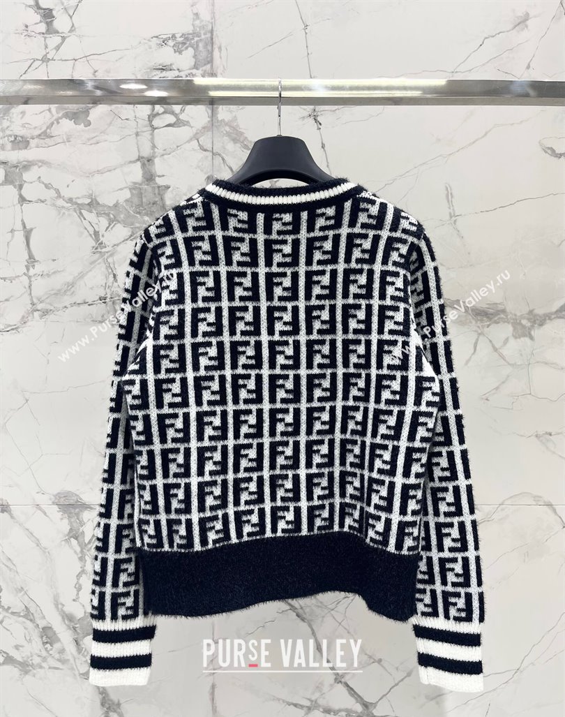 Fendi FF Knit Sweater Black/White 2024 1025 (QI-241025048)