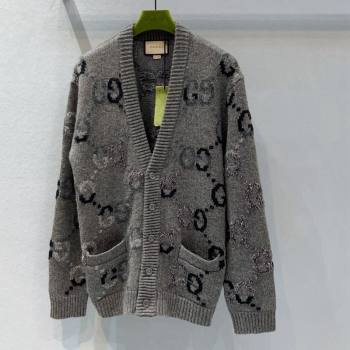 Gucci GG Cardigan Grey 2024 1025 (QI-241025061)