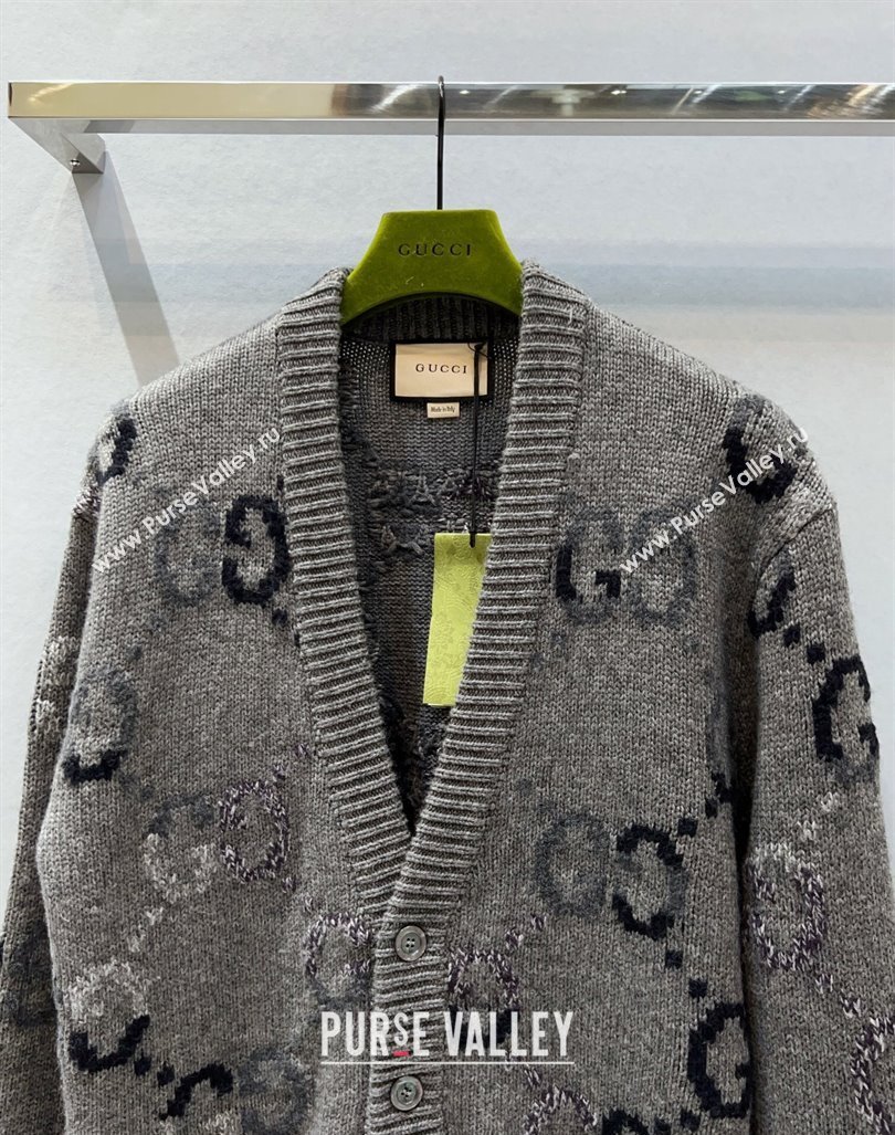 Gucci GG Cardigan Grey 2024 1025 (QI-241025061)