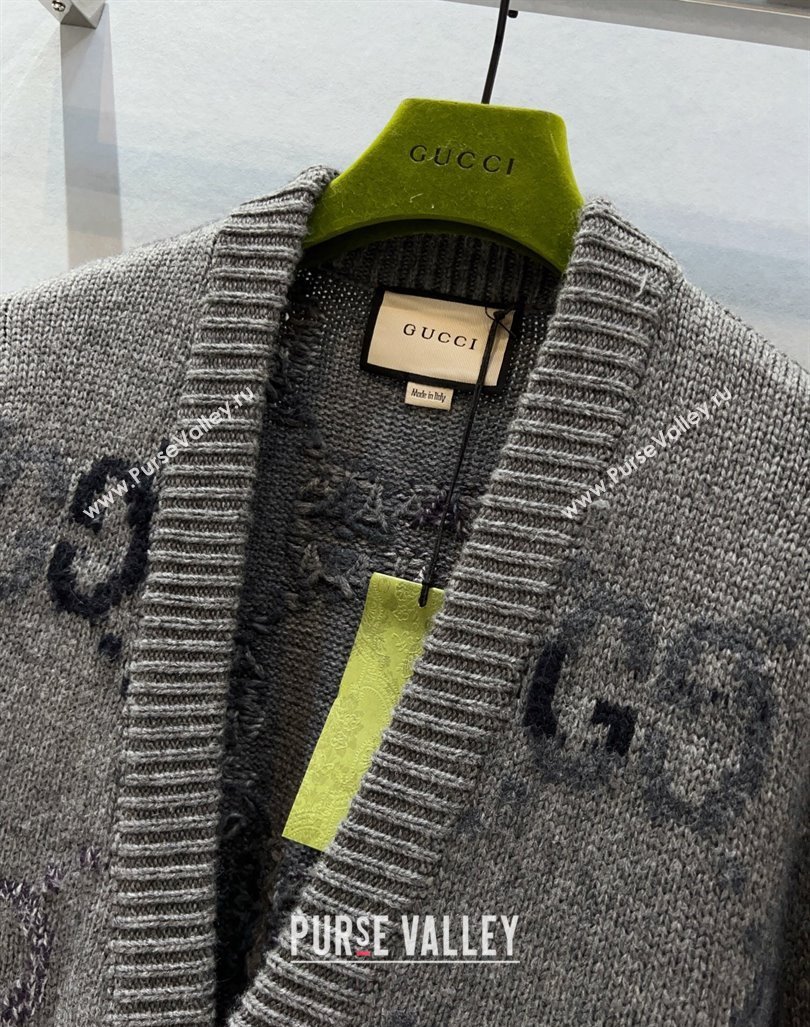 Gucci GG Cardigan Grey 2024 1025 (QI-241025061)