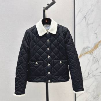 Chanel Quilted Nylon Padded Jacket Black 2024 1123 (QI-241123003)