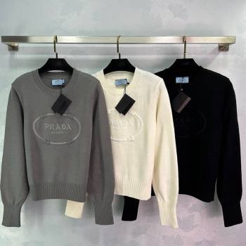 Prada Sweater White/Black/Grey 2024 1123 (QI-241123020)