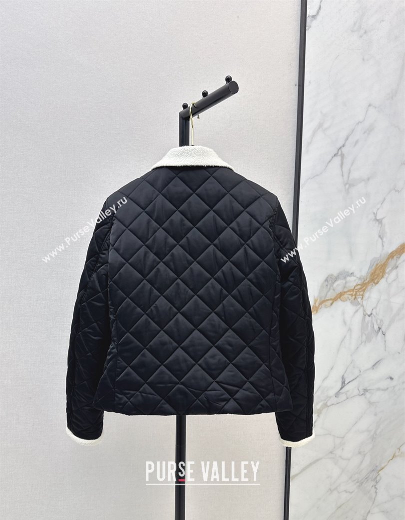 Chanel Quilted Nylon Padded Jacket Black 2024 1123 (QI-241123003)