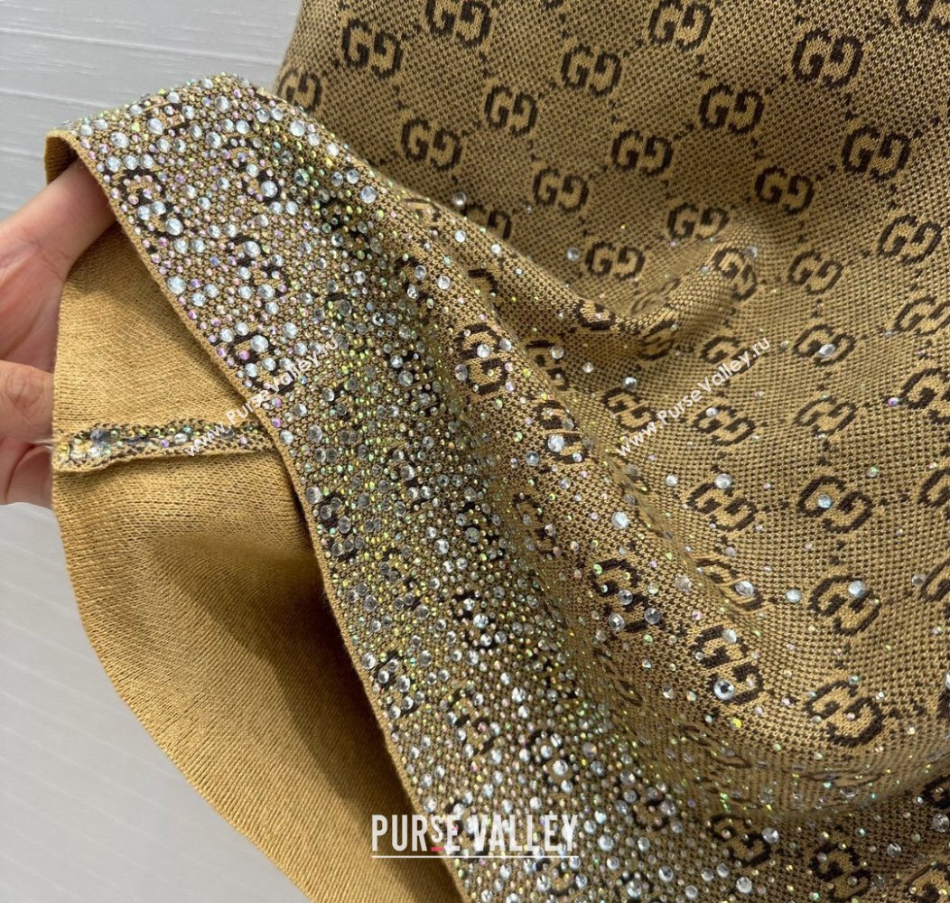 Gucci GG Knit Vest with Strass Yellow 2024 1202 (QI-241202066)