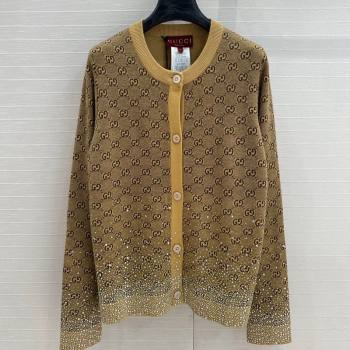 Gucci GG Knit Cardigans with Strass Yellow 2024 1202 (QI-241202067)