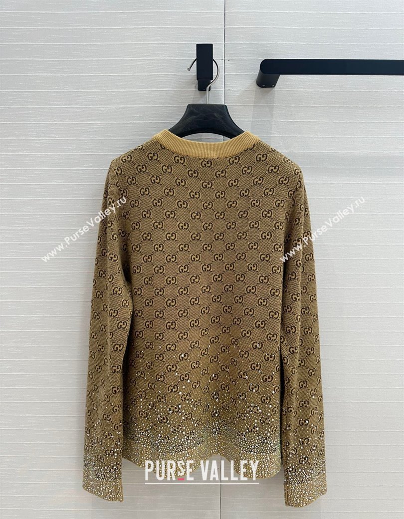 Gucci GG Knit Cardigans with Strass Yellow 2024 1202 (QI-241202067)