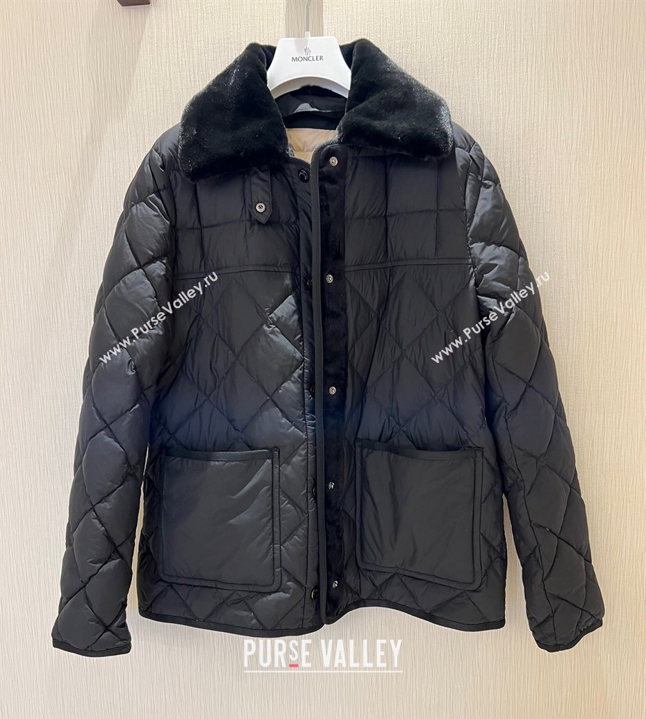 Moncler Quilted Down Jacket with Belt Black 2024 1203 (QI-241203054)