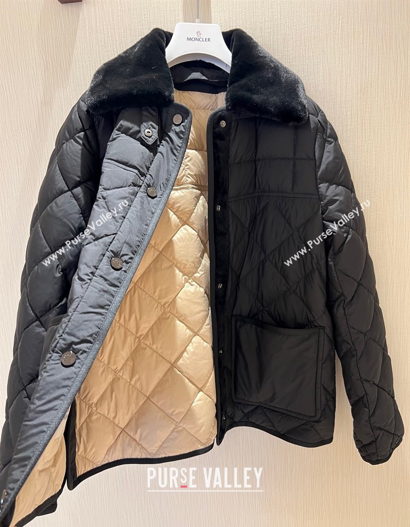 Moncler Quilted Down Jacket with Belt Black 2024 1203 (QI-241203054)