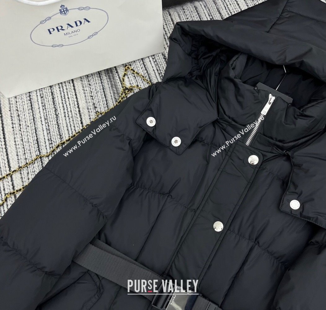 Prada Down Jacket with Belt Black 2024 1203 (QI-241203001)