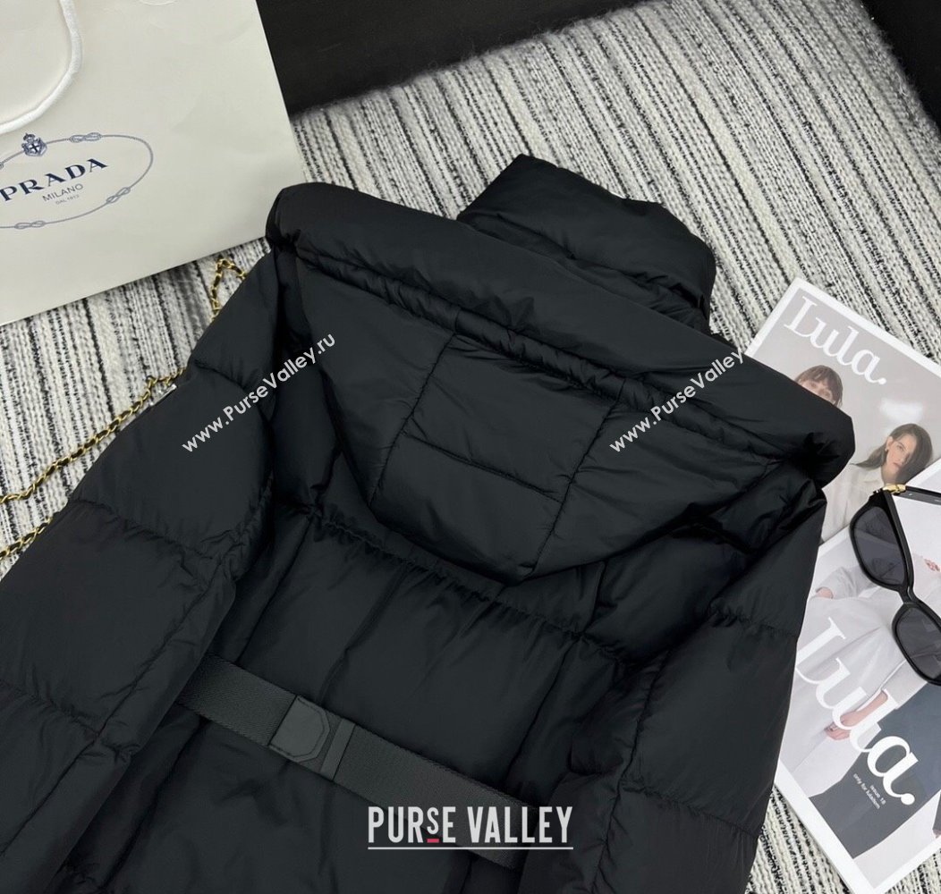 Prada Down Jacket with Belt Black 2024 1203 (QI-241203001)