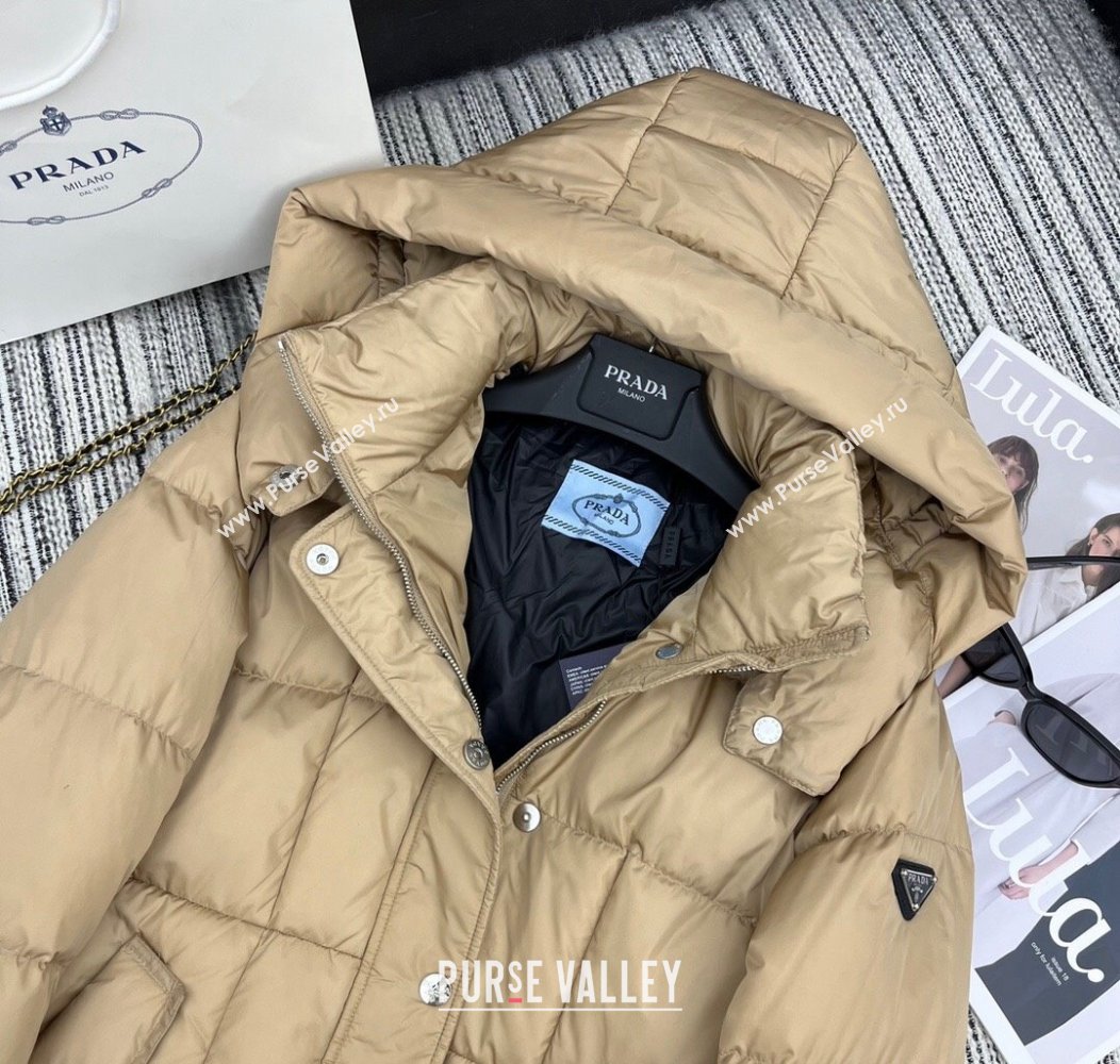 Prada Down Jacket with Belt Beige 2024 1203 (QI-241203003)