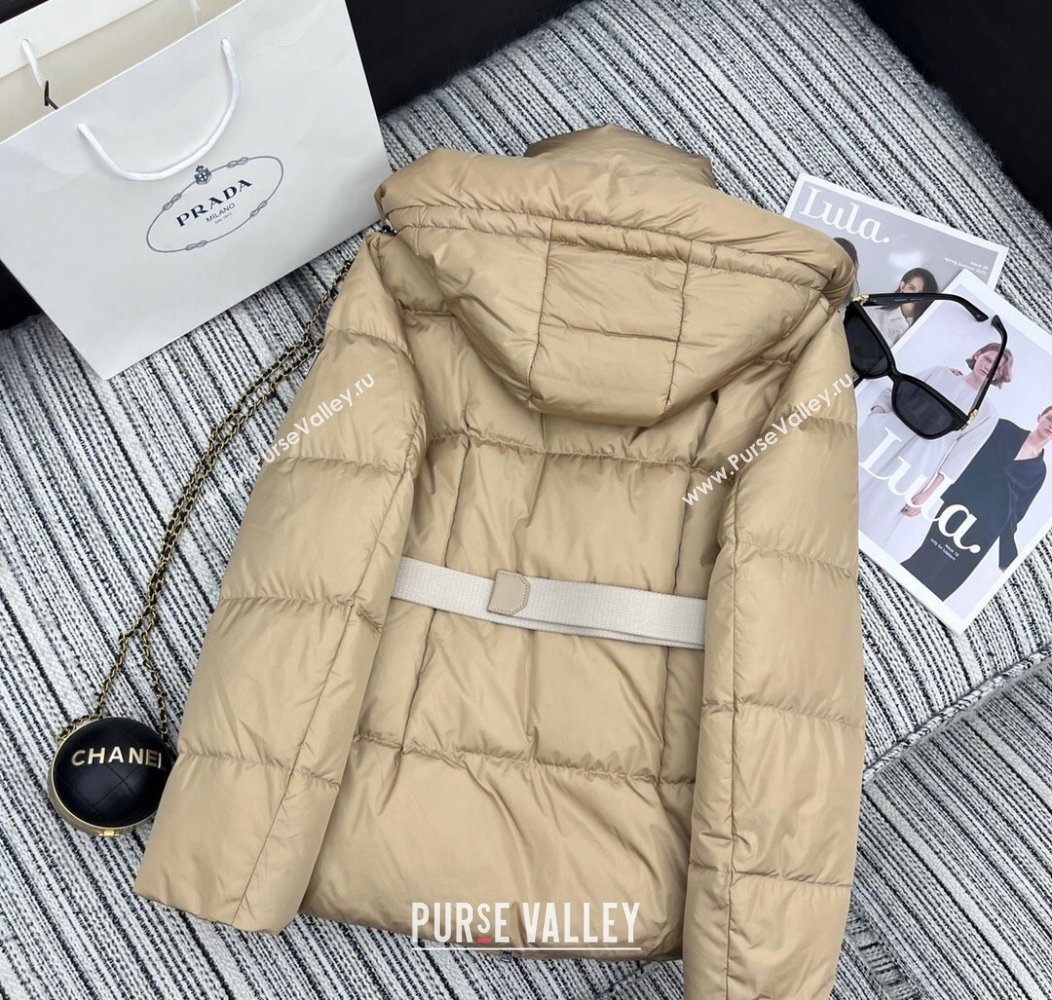 Prada Down Jacket with Belt Beige 2024 1203 (QI-241203003)