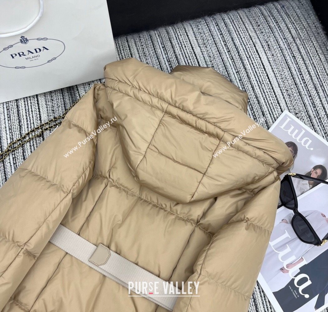 Prada Down Jacket with Belt Beige 2024 1203 (QI-241203003)