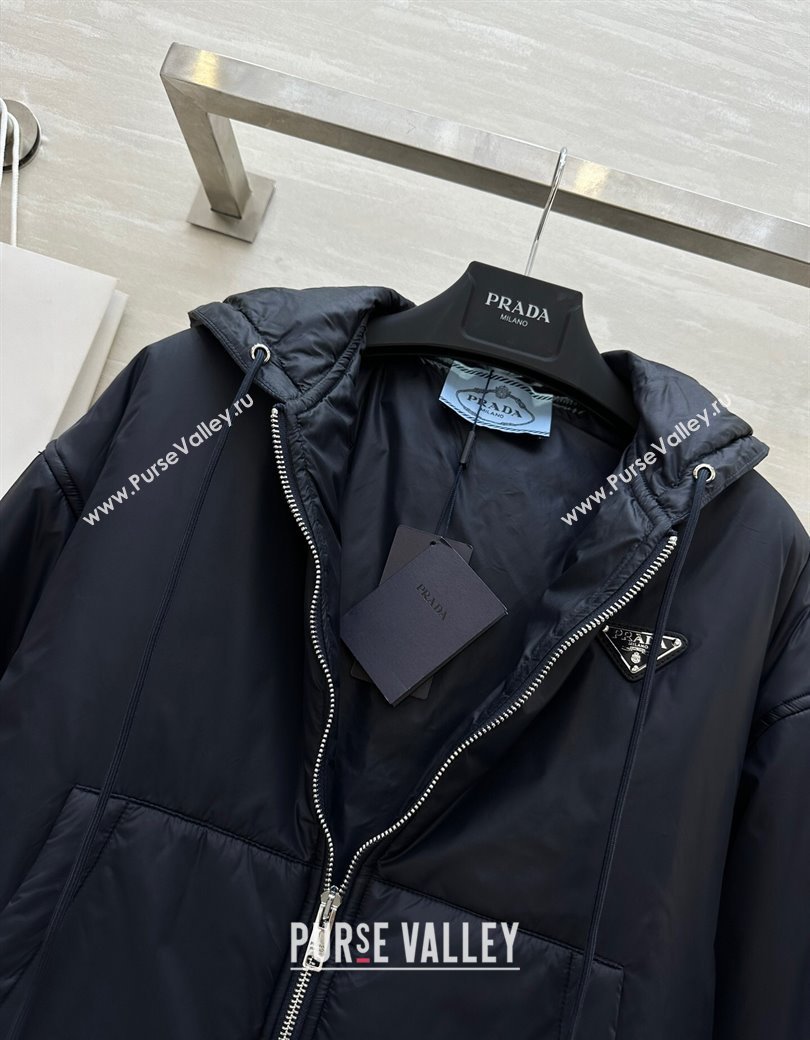 Prada Padded Nylon Jacket Black 2024 1203 (QI-241203011)