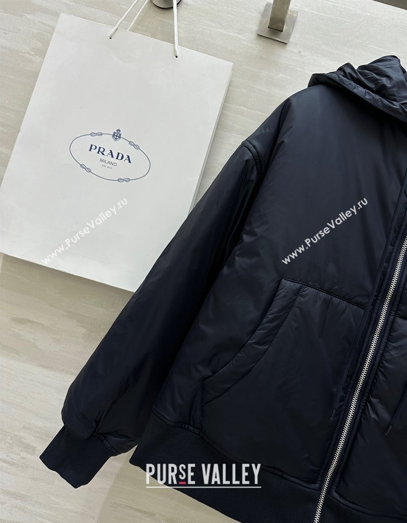 Prada Padded Nylon Jacket Black 2024 1203 (QI-241203011)