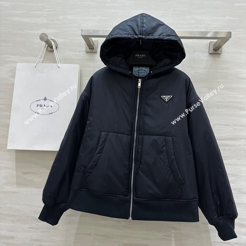 Prada Padded Nylon Jacket Black 2024 1203 (QI-241203011)