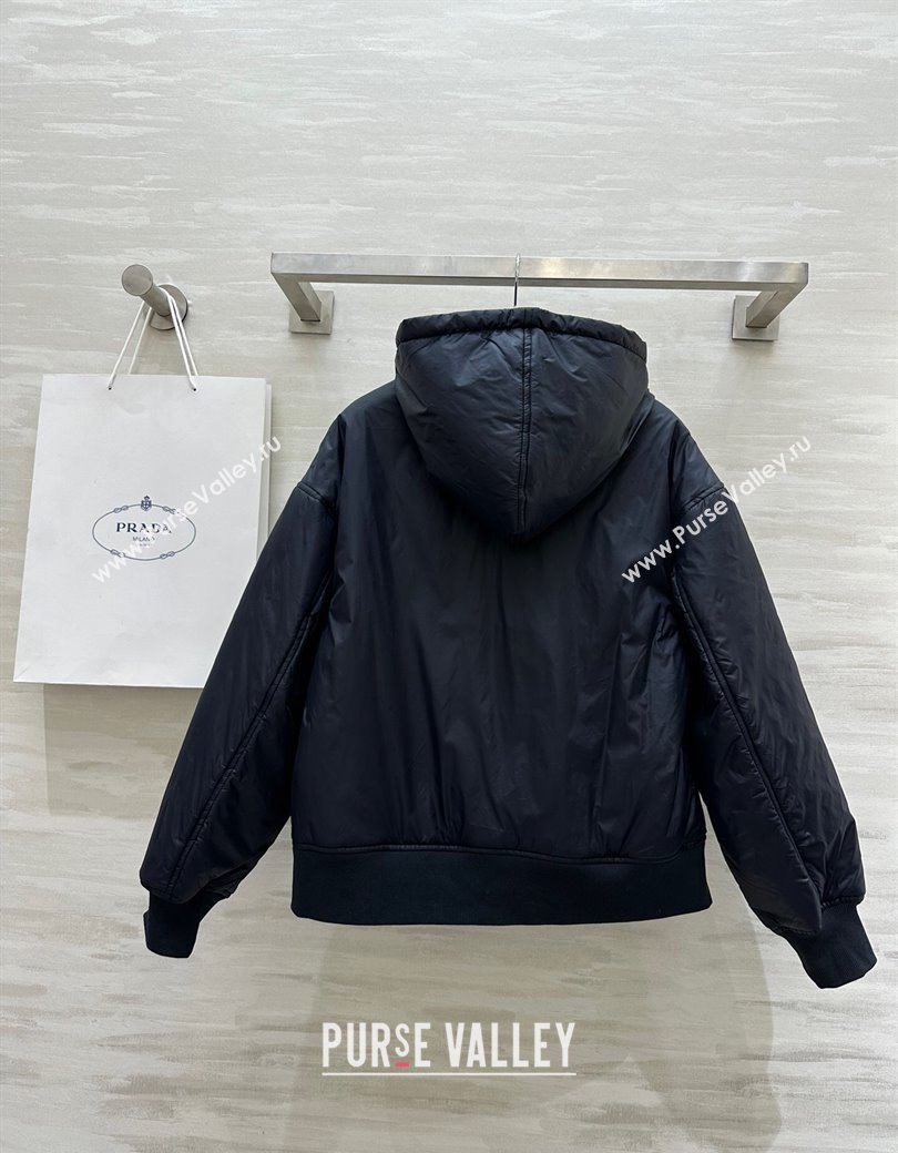 Prada Padded Nylon Jacket Black 2024 1203 (QI-241203011)