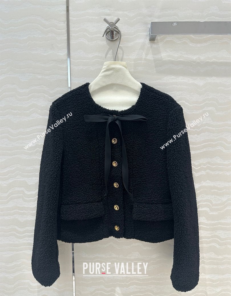 Chanel Black Shearling Jacket 2024 1203 (QI-241203017)