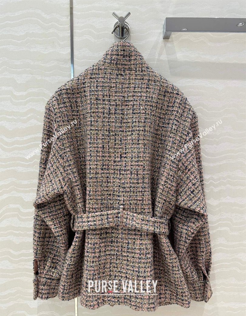 Chanel Tweed Coat Light Pink 2024 1203 (QI-241203021)