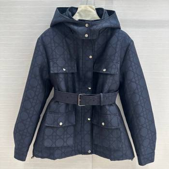 Dior Oblique Padded Coat Dark Blue 2024 1203 (QI-241203022)