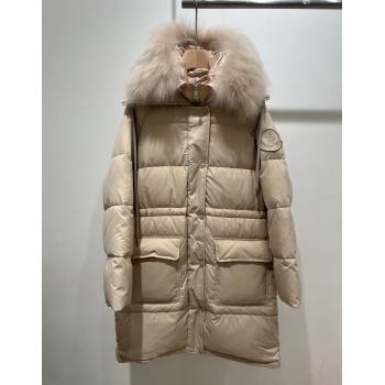 Moncler Ruvuma Long Down Jacket Light Beige 2024 1203 (QI-241203066)