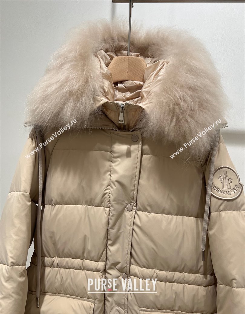 Moncler Ruvuma Long Down Jacket Light Beige 2024 1203 (QI-241203066)