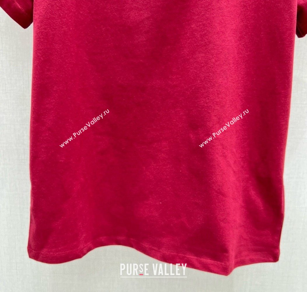 Gucci Cotton T-Shirt with Strass Red 2024 1203 (QI-241203043)