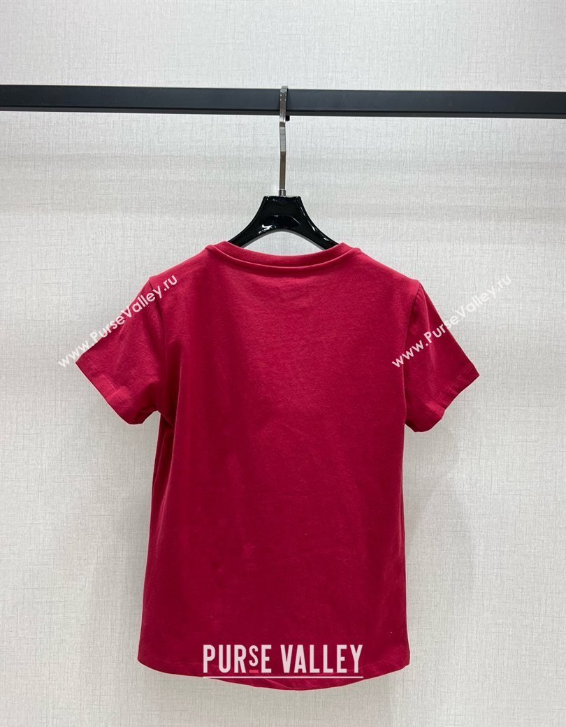 Gucci Cotton T-Shirt with Strass Red 2024 1203 (QI-241203043)