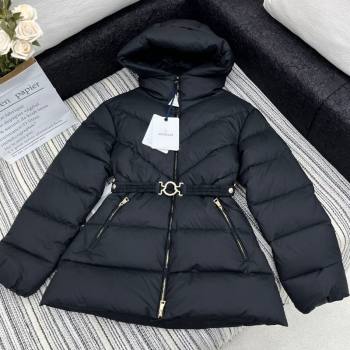 Moncler Belt Long Down Jacket Black 2024 1203 (QI-241203069)