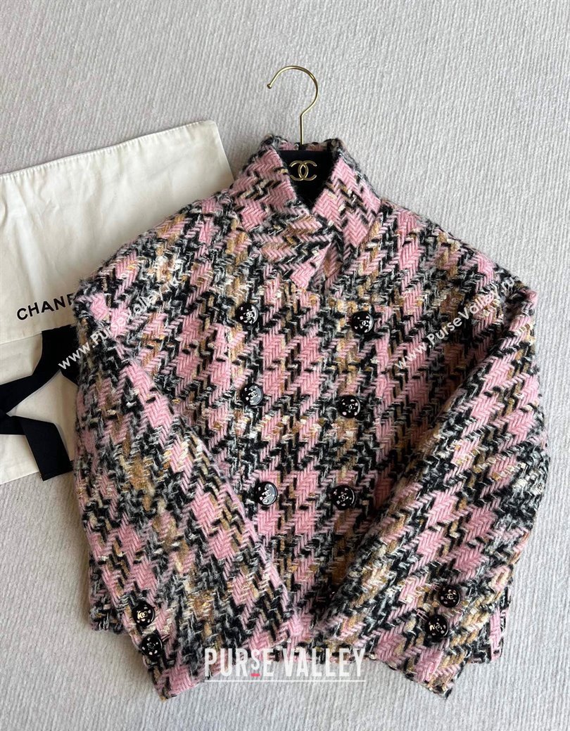 Chanel Tweed Jacket Pink/Multicolor 2024 1203 (QI-241203078)