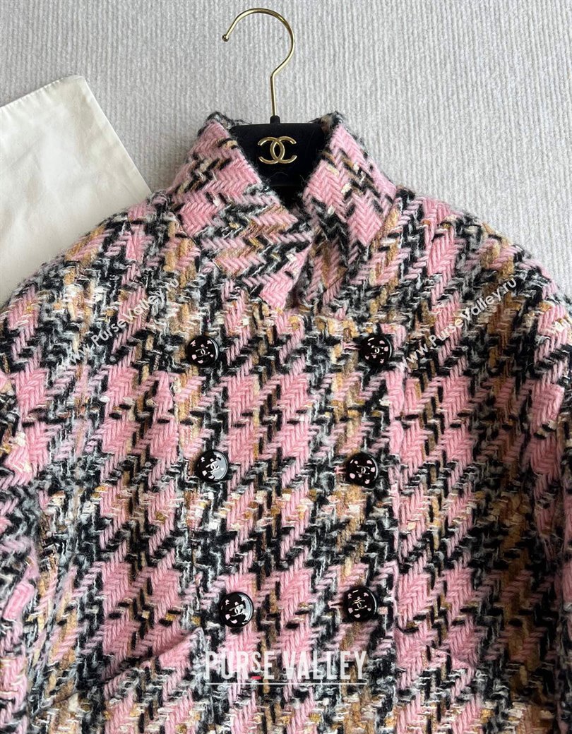 Chanel Tweed Jacket Pink/Multicolor 2024 1203 (QI-241203078)